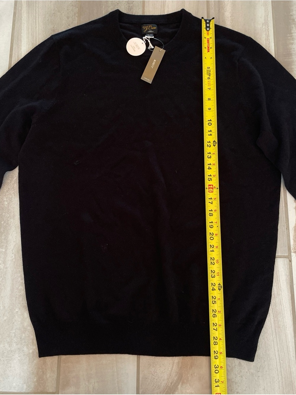 NWT J. CREW Cashmere Crewneck Sweater Black Men’s Size XL-T $158 Preppy - Picture 7 of 11